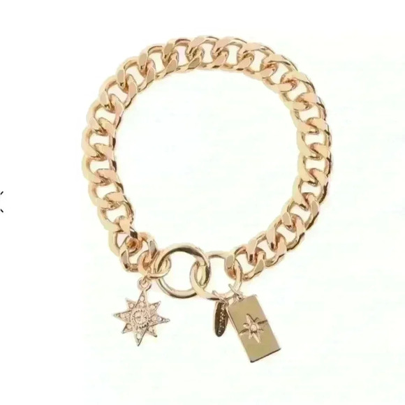 Ettika Starry Charms 14k Gold Plated Chain Link Bracelet With Extender Rings - Picture 7 of 7